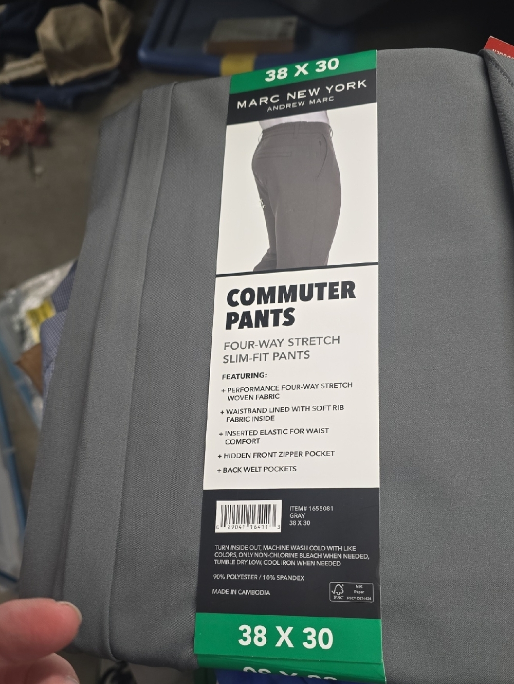 Marc New York Commuter Slim-Fit Pants - Gray